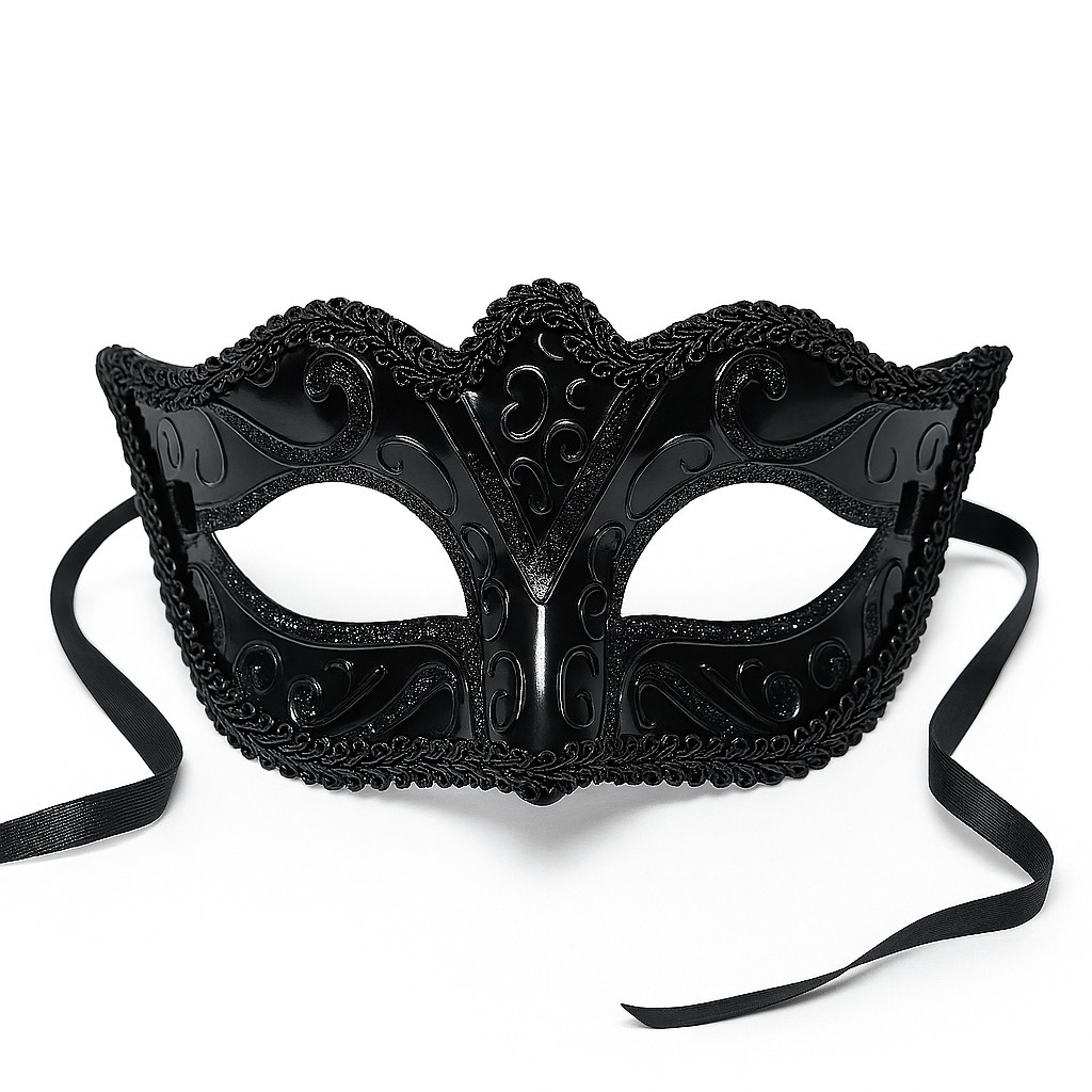 Antifaz Veneciano Elegante Negro