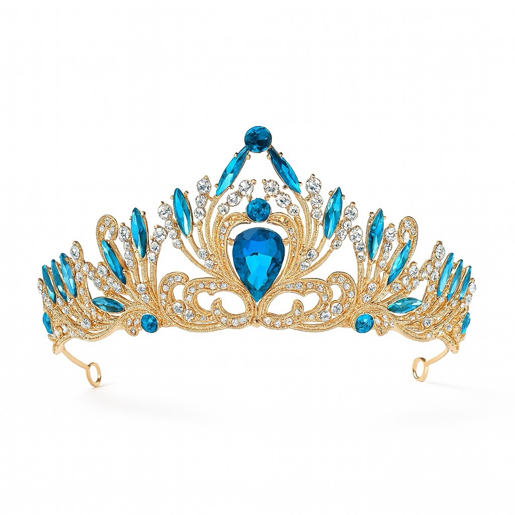 Tiara Corona Piedras Azules