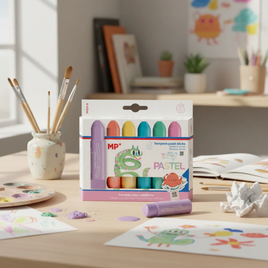 Tempera Sólida Colores Pastel