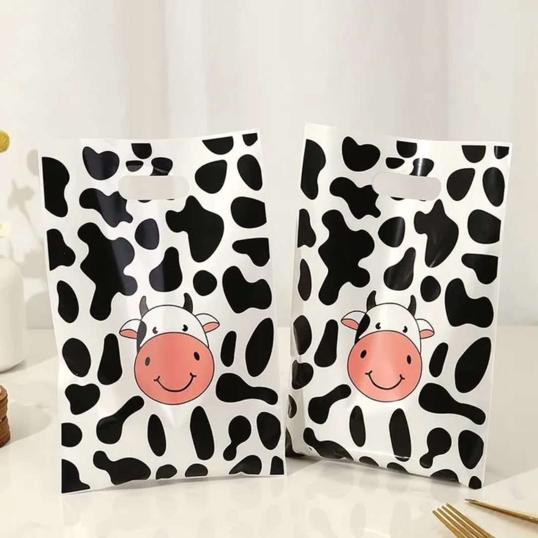 Bolsa Plástica De Vaca Manchas Para Sorpresitas x10