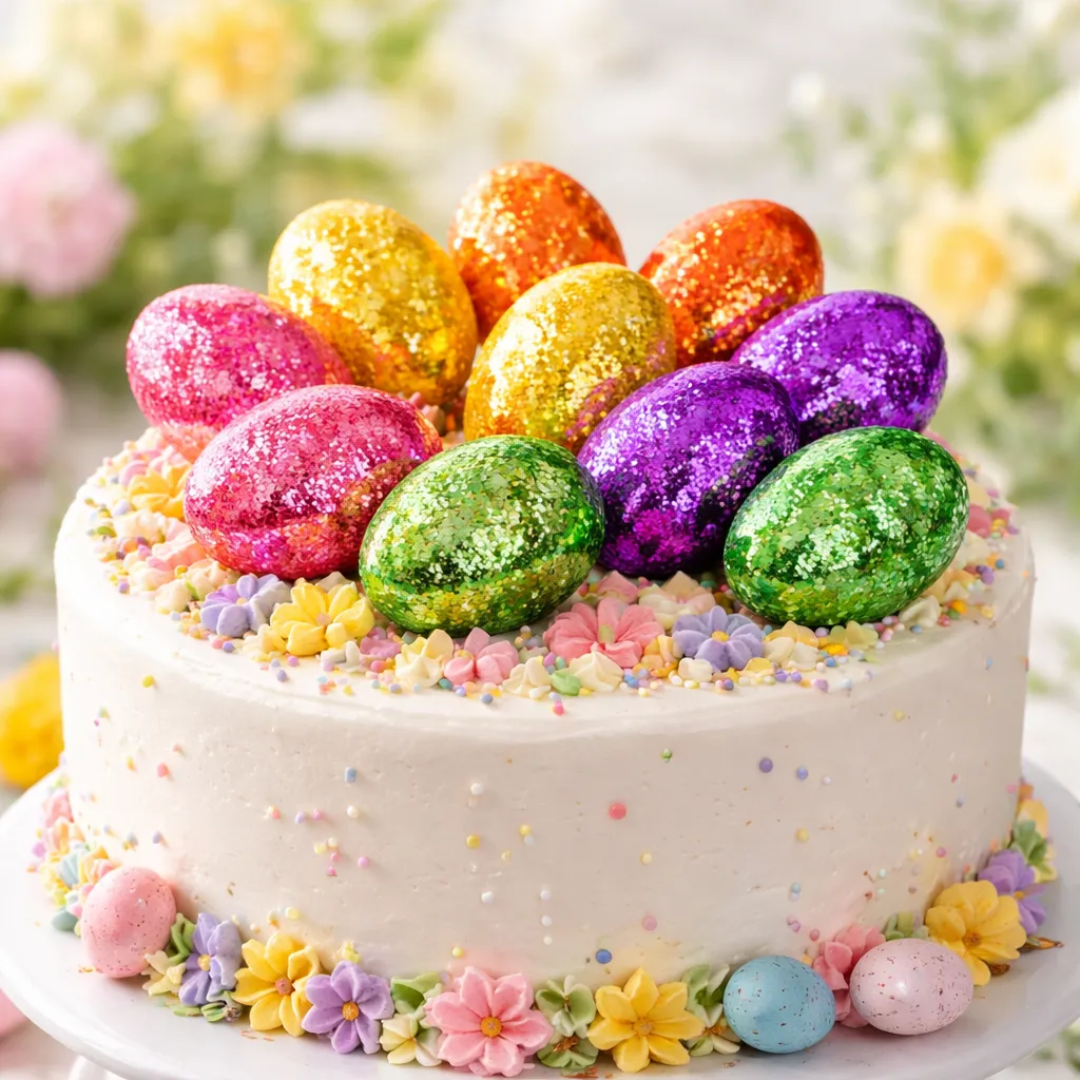 Pack Huevos De Pascuas Decorativos Con Glitter x10
