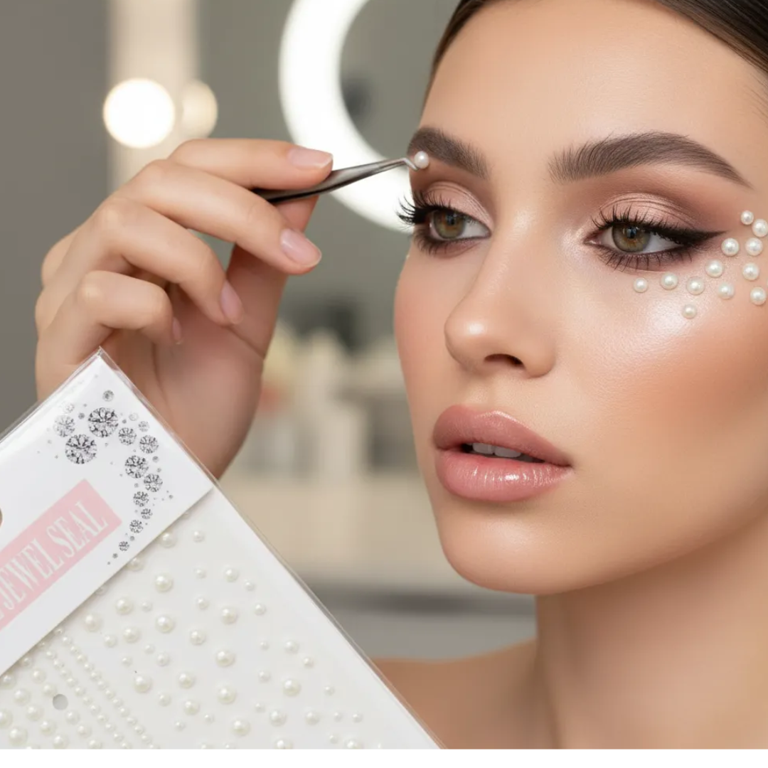 Brillitos Para El Rostro De Color Blanco o Plateado (Autoadhesivos)