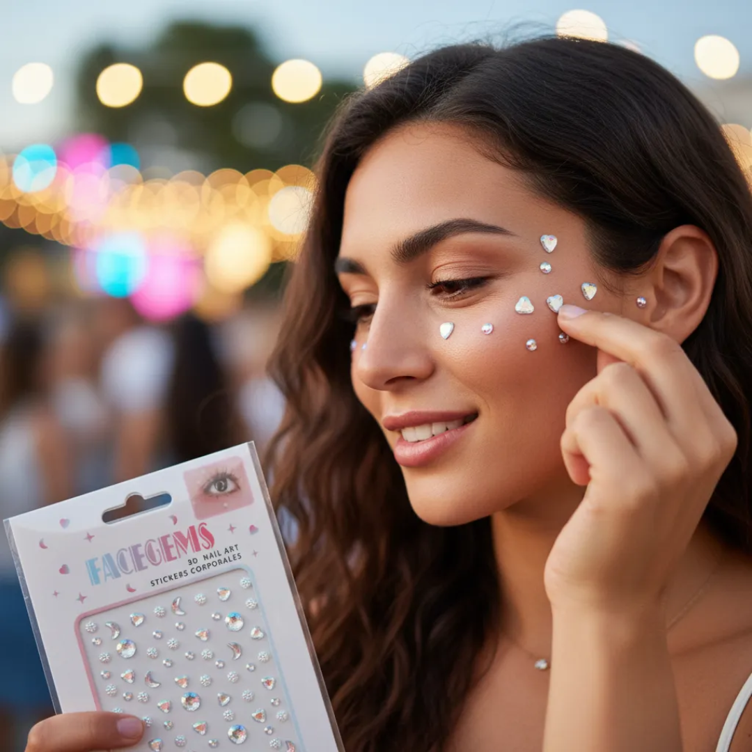 Brillitos Para El Rostro De Diferentes Formas (Autoadhesivos)