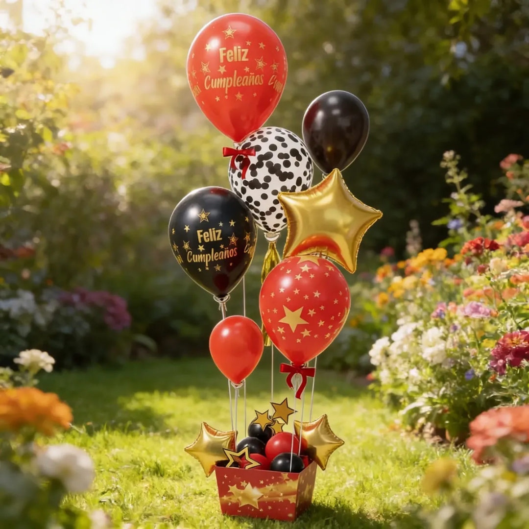 Decoración De Globos Ramillete Completo Color Rojo