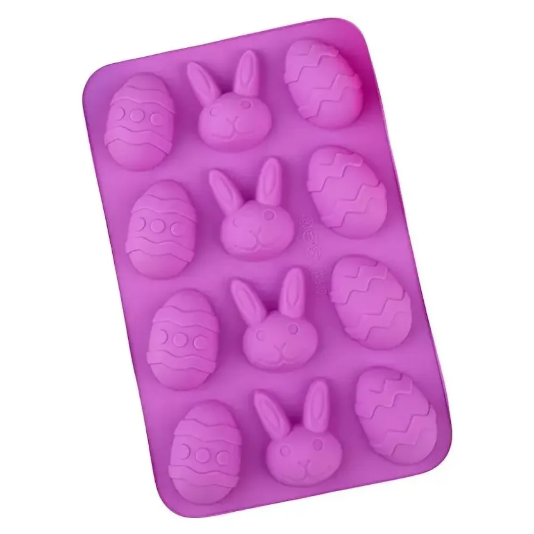 Molde De Silicona Con Formas De Huevos y Conejos De Pascuas