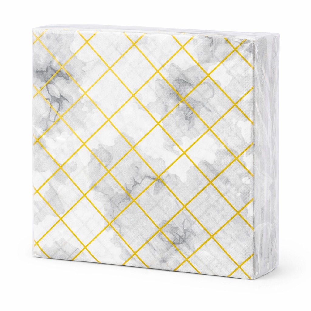 Servilletas Elegante Gris Con Líneas Doradas