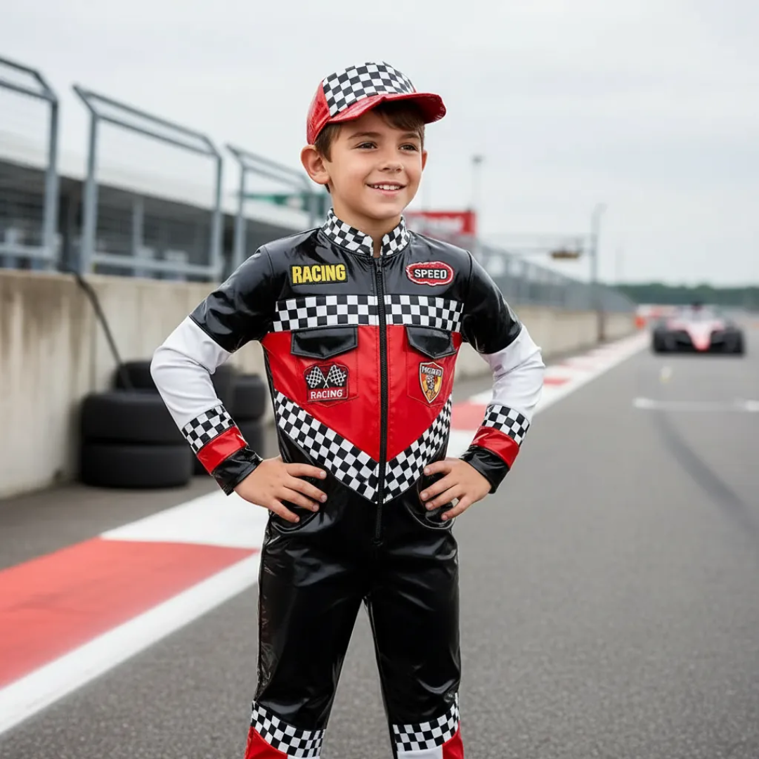 Disfraz Infantil De Piloto F1 Mono +gorro