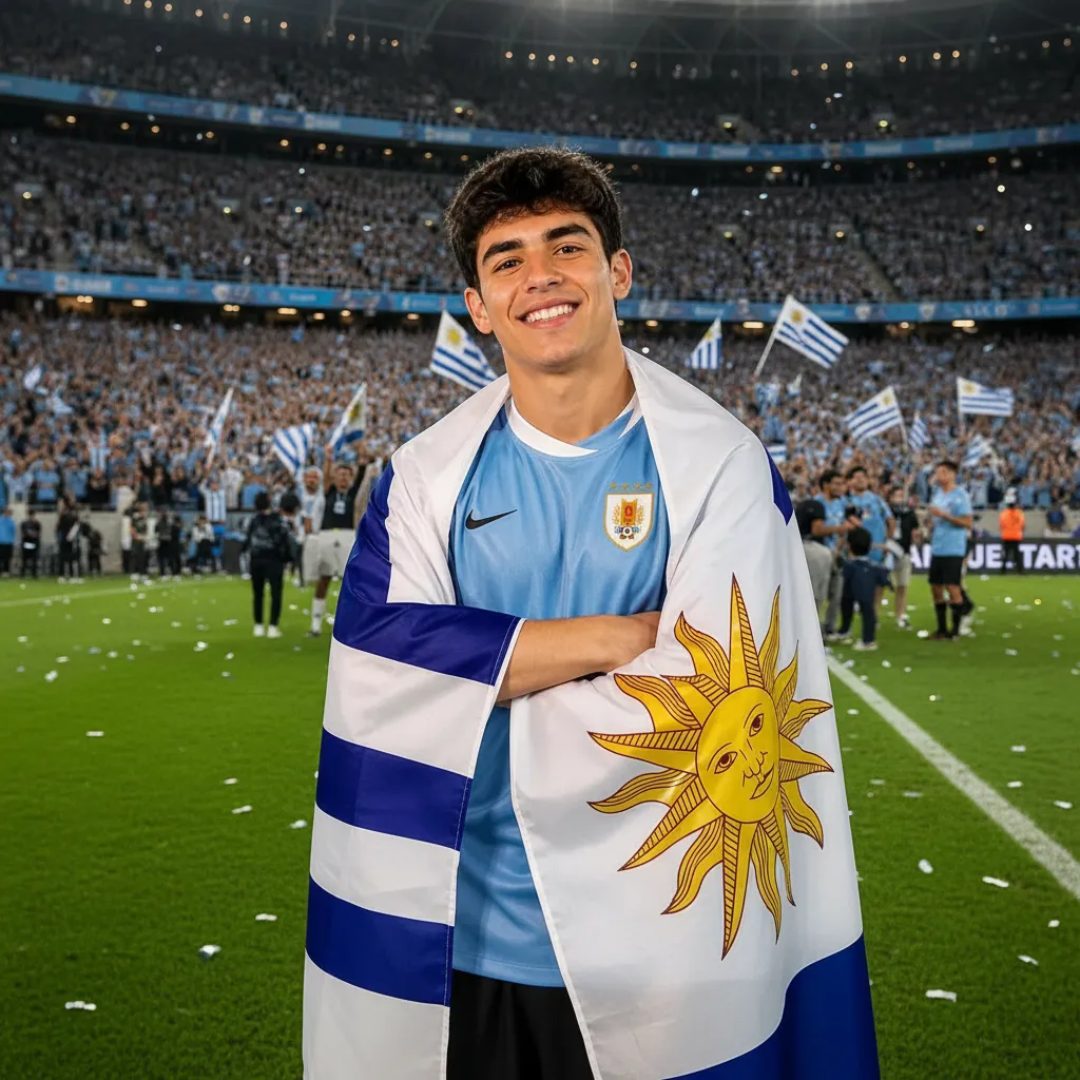 Capa Con La Bandera De Uruguay