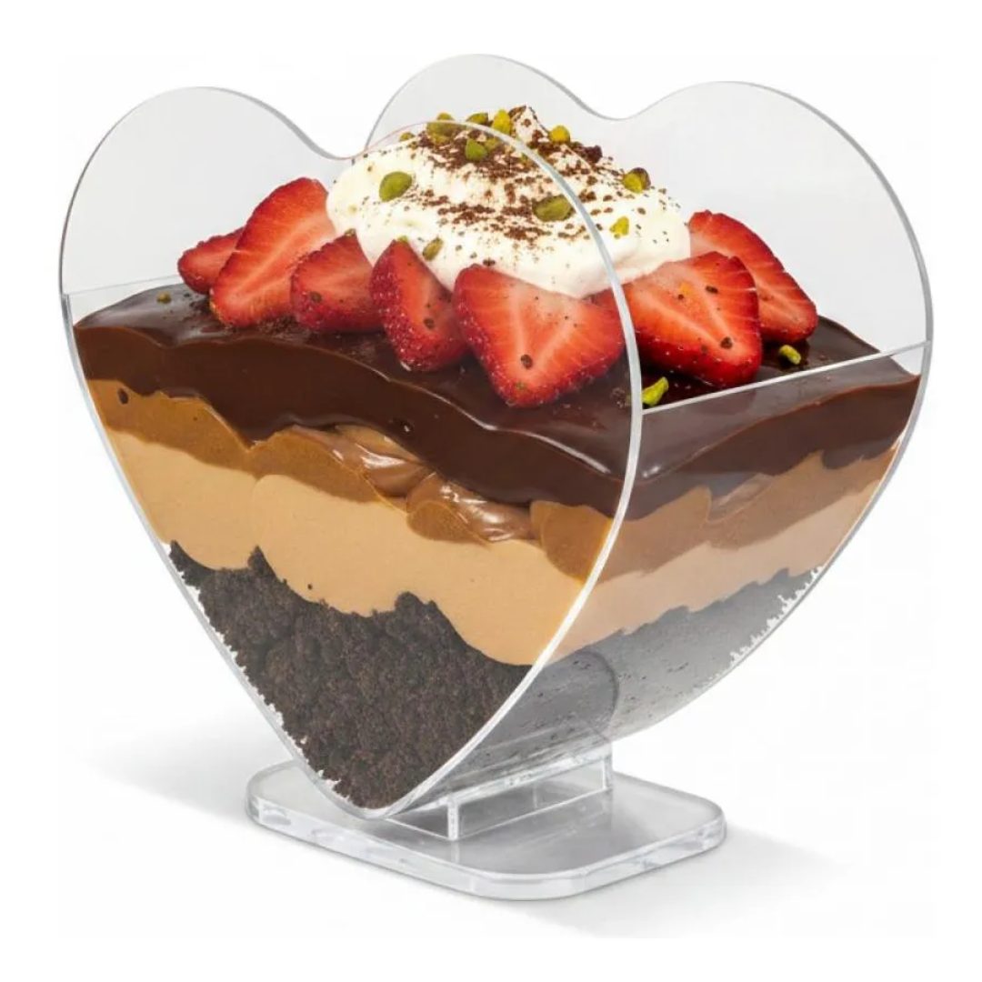 Vasos Shots De Postre Forma De Corazón Con Base X10 und
