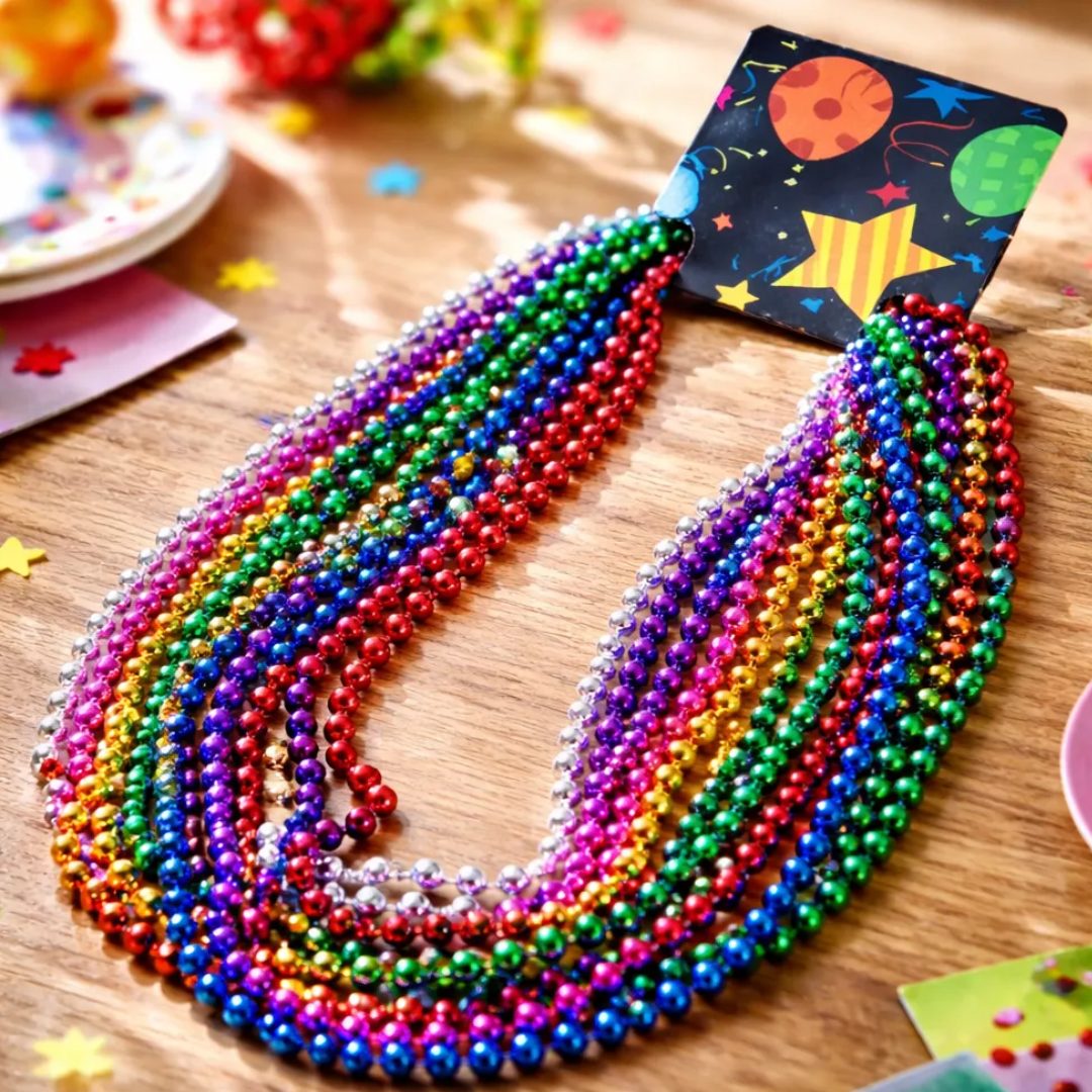 Collar De Perlas Metalizadas X6