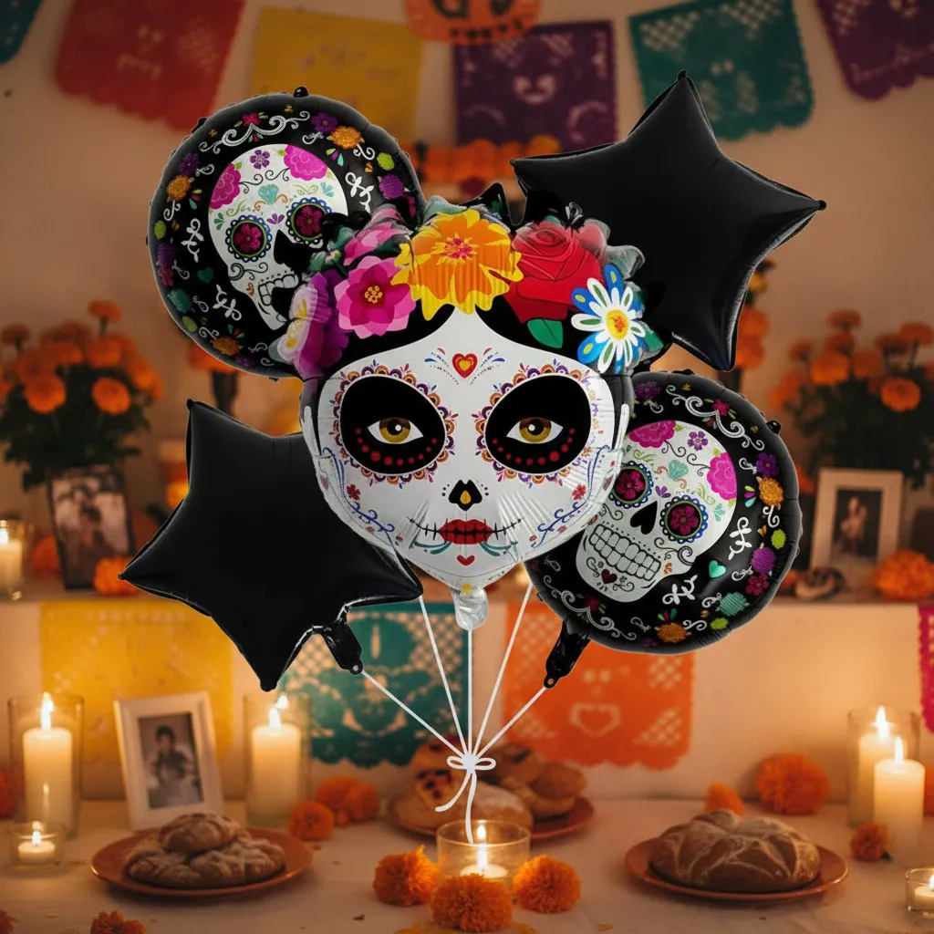 Set Globos Catrina Dia De Los Muertos
