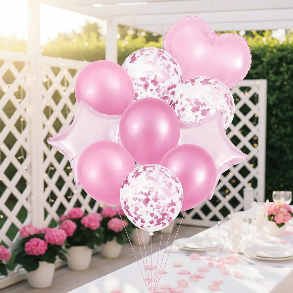 Set 10 Globos Metalizados Látex Y Con Confeti