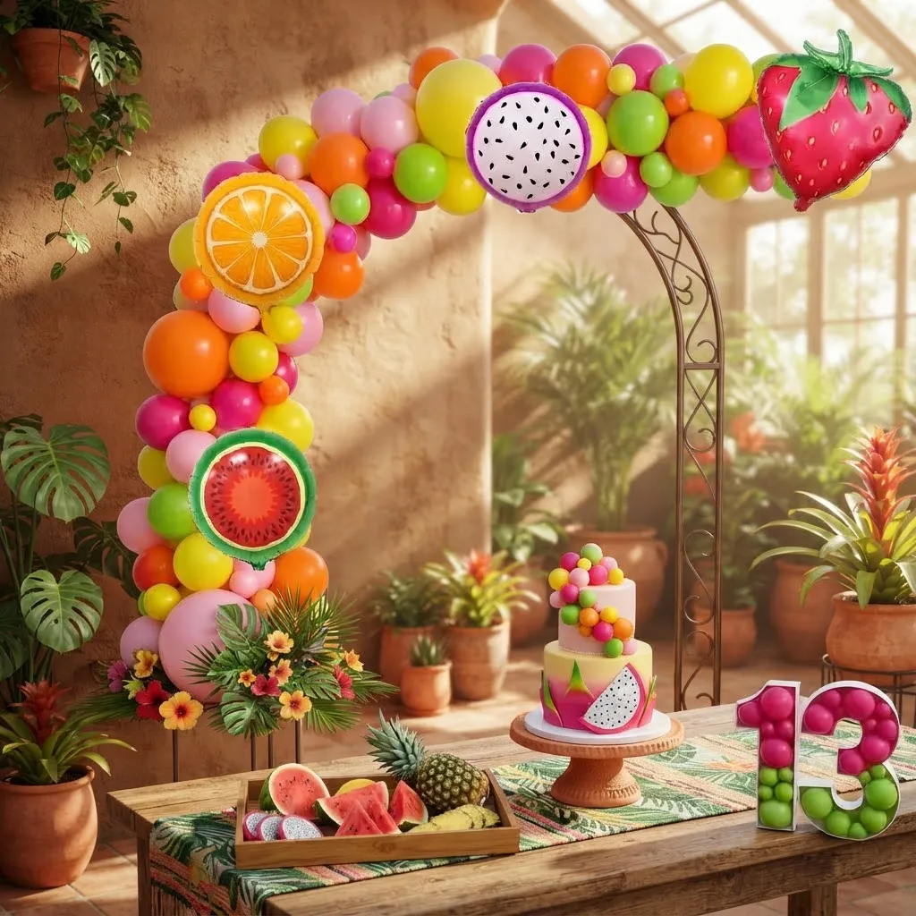 Set De Globos Frutas Tropicales - Imagen 5