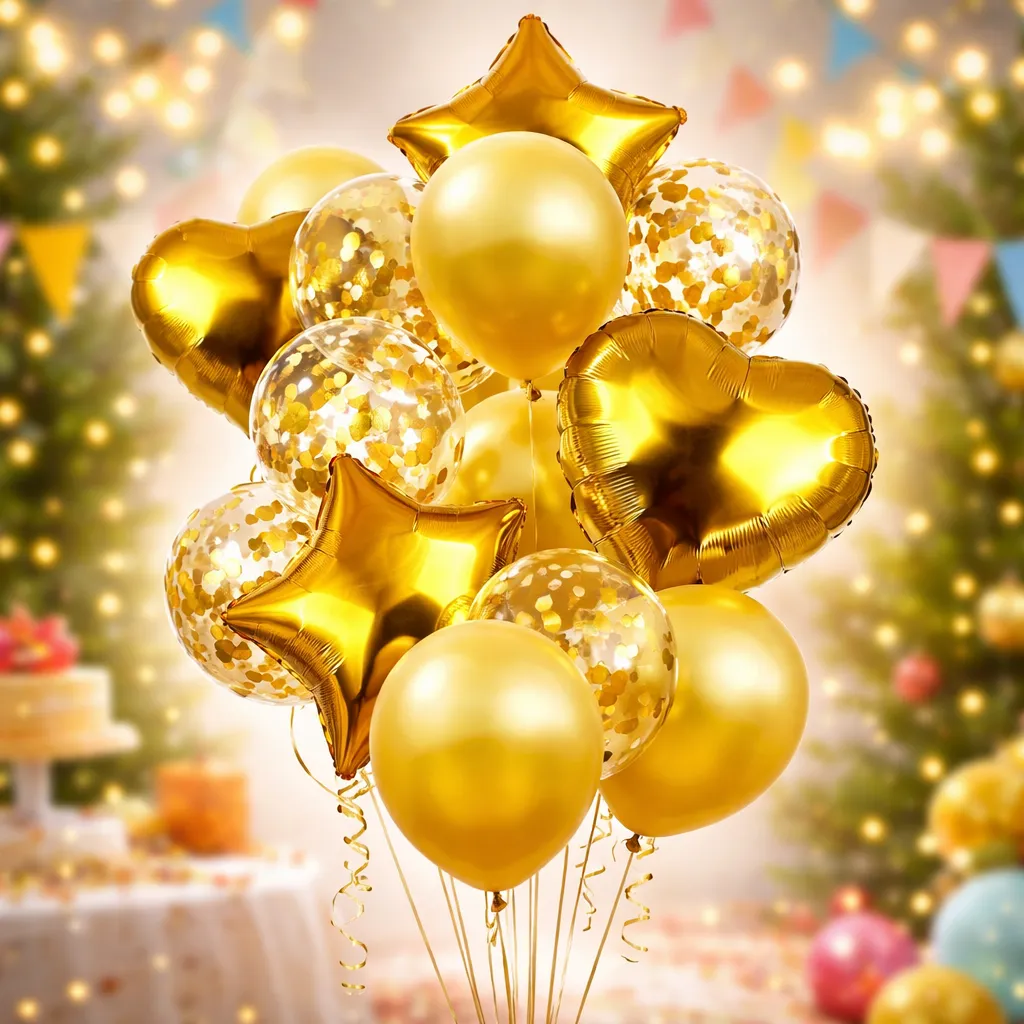Set De 14 Globos Metalizados Y Látex