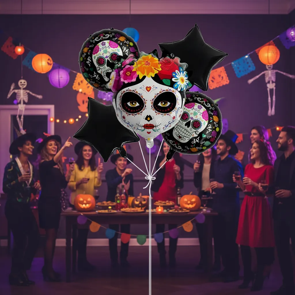 Set Globos Catrina Dia De Los Muertos - Imagen 3