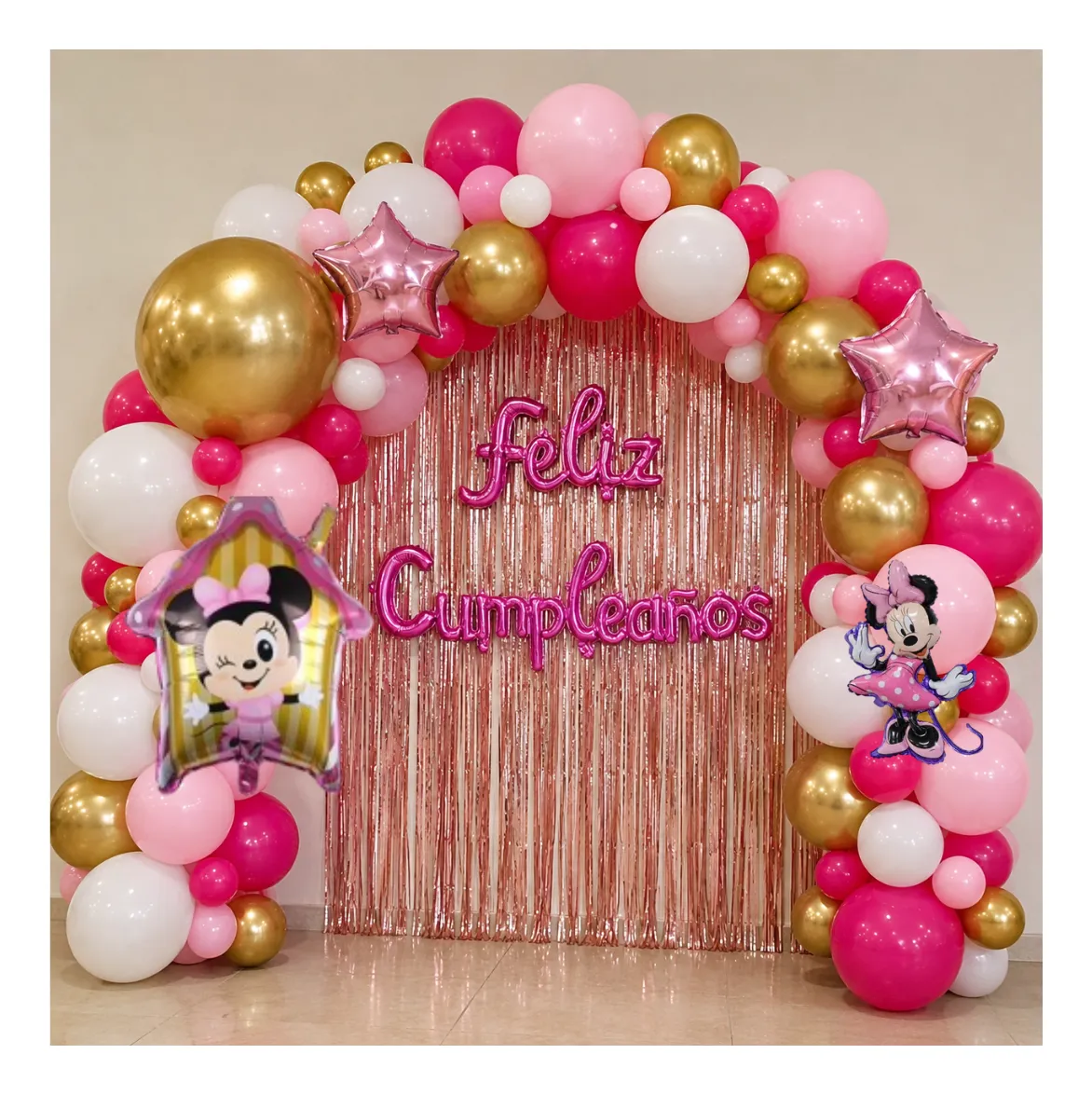 Kit De Globos Minnie Rosado