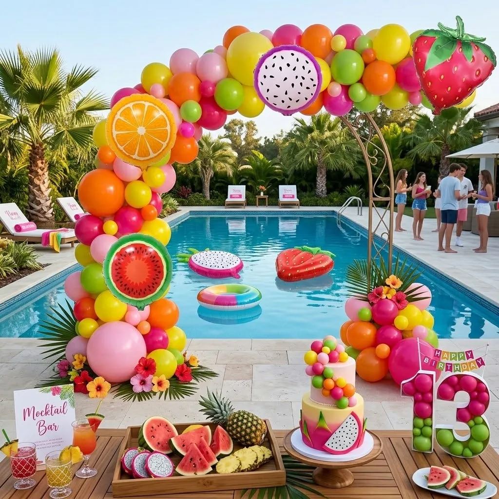 Set De Globos Frutas Tropicales