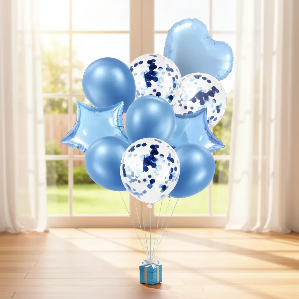 Set 10 Globos Metalizados Látex Y Con Confeti