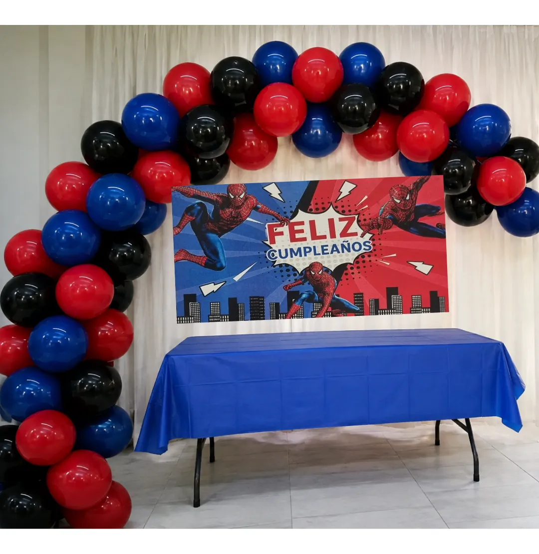 Set De Globos Decoración Fiesta Spiderman