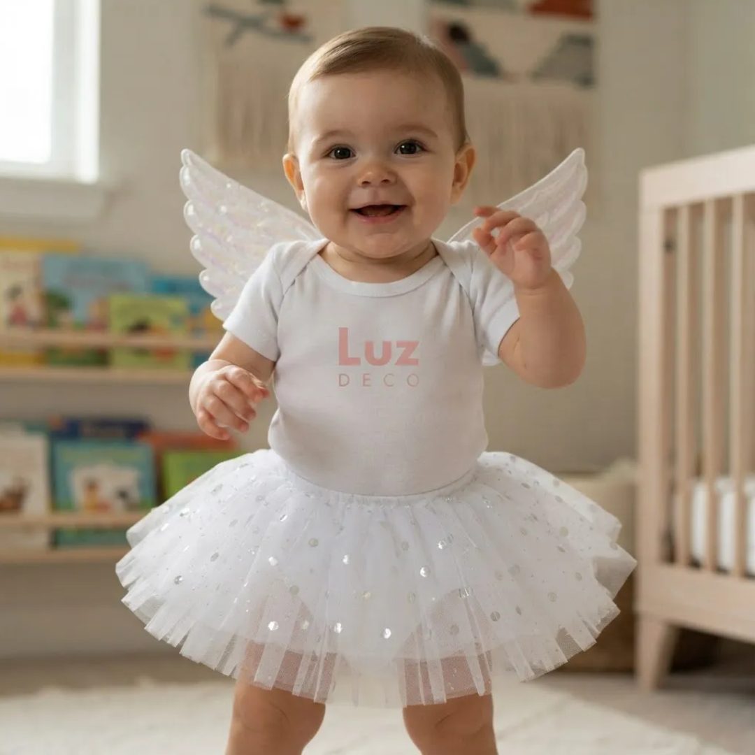 Disfraz Ángel Para Bebe Con Tutu